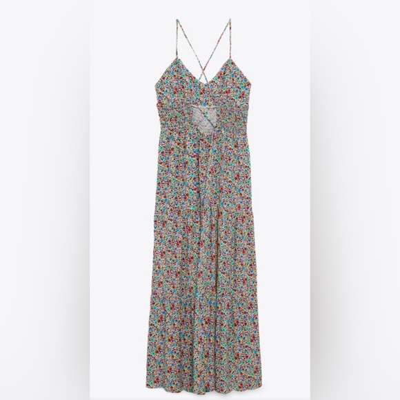 ZARA MIDI FLORAL PRINT DRESS - Picture 8 of 12